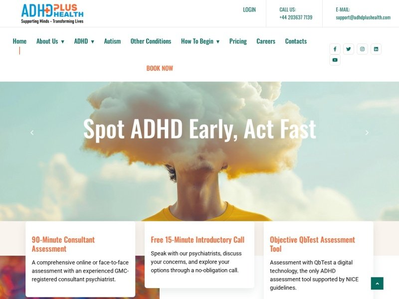 Screenshot of ADHD Plus Health